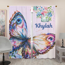 Load image into Gallery viewer, Window Curtains Butterfly (two panels)