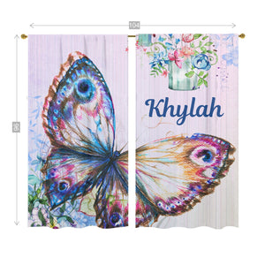 Window Curtains Butterfly (two panels)