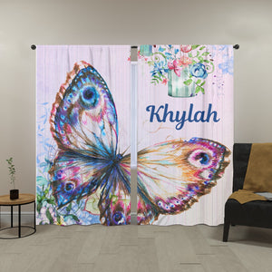 Window Curtains Butterfly (two panels)