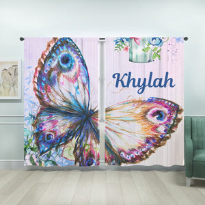 Window Curtains Butterfly (two panels)