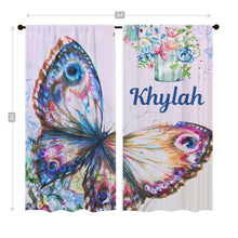 Load image into Gallery viewer, Window Curtains Butterfly (two panels)