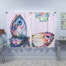 Load image into Gallery viewer, Window Curtains Butterfly (two panels)