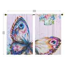 Load image into Gallery viewer, Window Curtains Butterfly (two panels)