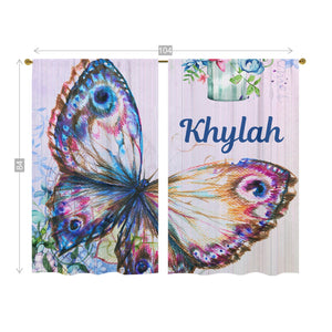 Window Curtains Butterfly (two panels)