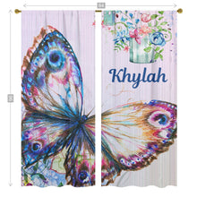 Load image into Gallery viewer, Window Curtains Butterfly (two panels)